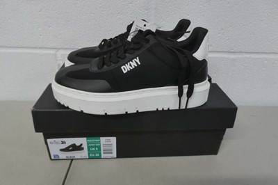 Lot A boxed pair of DKNY midland lace up sneakers...