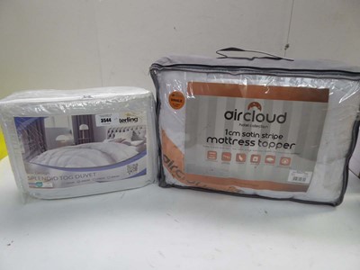 Lot 3544 - 200x200 duvet and Aircloud single mattress topper