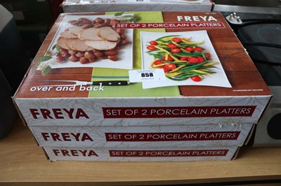 Lot 858 - 3x Over&Back Freya sets of 2 porcelain platters
