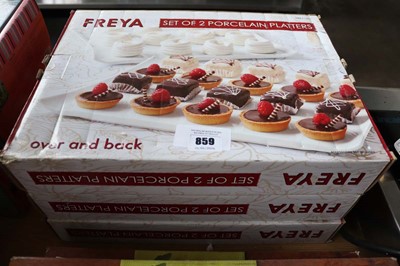 Lot 859 - 3x Over&Back Freya sets of 2 porcelain platters