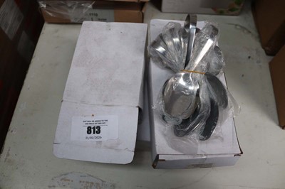 Lot 813 - Four small boxes containing stainless steel...