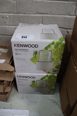 Lot 814 - Two Kenwood mini chopper mill attachments