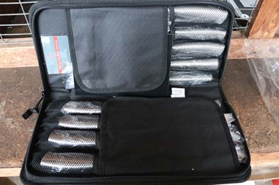 Lot 933 - 9-piece Samurai knife set in zip-up case