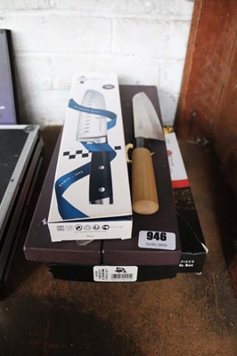 Lot 946 - 6-piece Baccarat steak knife set plus various...