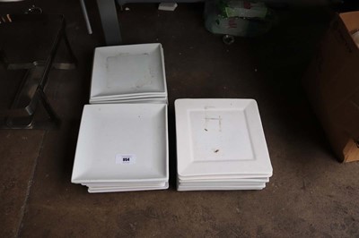 Lot 954 - Approx. 18x large square white crockery plates