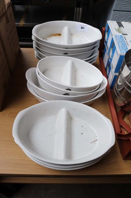 Lot 851 - Thirteen assorted white crockery double...