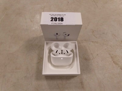 Lot 2018 - Apple Airpods 4, boxed with charging case,...