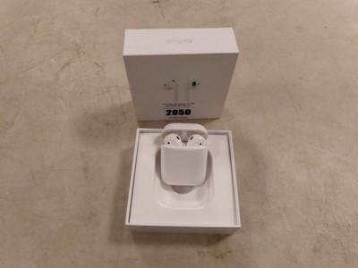Lot 2050 - Apple Airpods, boxed with charging case, model...