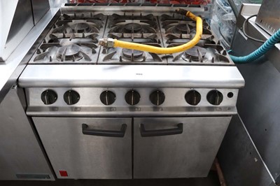 Lot 1009 - 90cm Gas Falcon six burner with two door under