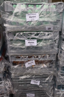 Lot 1038 - Seven stacking crates of sixteeen 7oz poly...