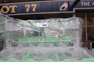 Lot 1039 - Eight stacking crates of sixteeen 7oz poly...