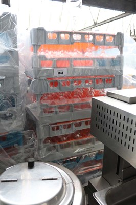 Lot 1044 - Six stacking crates containing thirty poly...