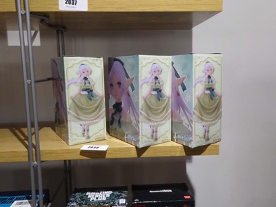 Lot 2038 - 3 boxed Taito Coreful Frieren party dress figures