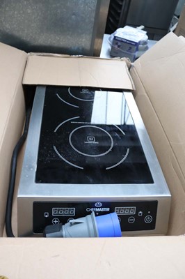 Lot 1056 - Chefmaster double induction hob, boxed