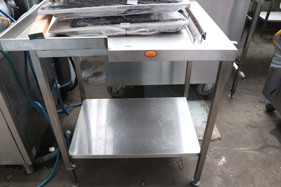 Lot 1067 - Stainless steel corner prep station with shelf