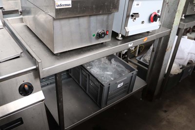 Lot 1085 - 120cm stainless steel preparation table with...