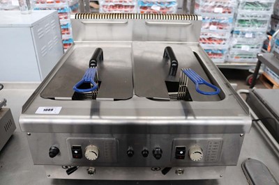 Lot 1089 - 60cm Gas benchtop two well fryer with two baskets