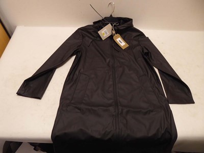 Lot 3454 - Hunter PU Raincoat in black size small (hanging)