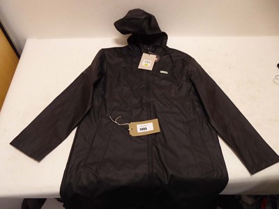 Lot 3455 - Hunter PU Raincoat in black size small (hanging)