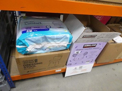 Lot 3108 - Box of nappies and Tena incontinence pads etc