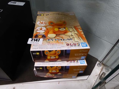Lot 2147 - 3 boxed Bandai Pokemon model kits of Pawmi