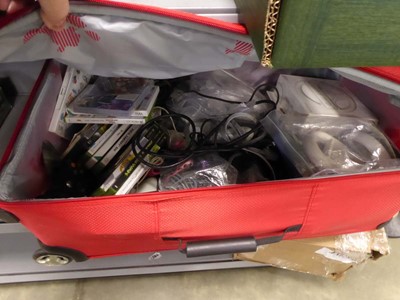 Lot 2241 - Suitcase containing Nintendo wii games, game...