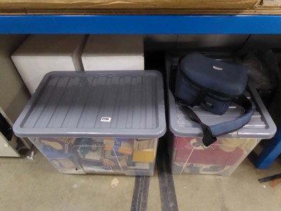 Lot 2245 - Two boxes and a case containing various camera...