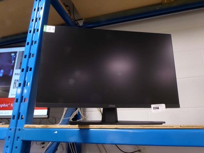 Lot 2246 - Unboxed MSI monitor. With stand but no power...