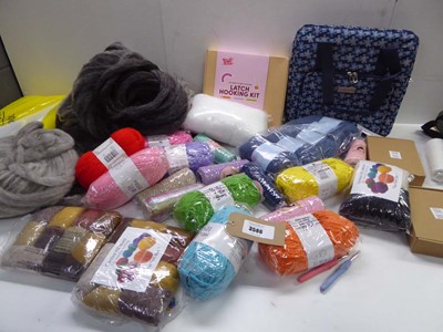 Lot 3586 - Latch hook kit, wool, crochet hooks, sewing...