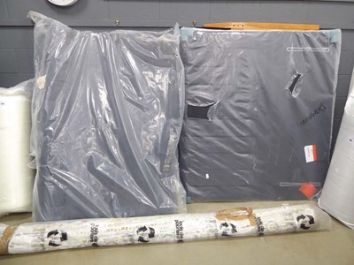 Lot 5382 - 4 fabric and wicker headboards