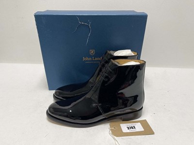 Lot 3702 - John Land george boots in patent black size...