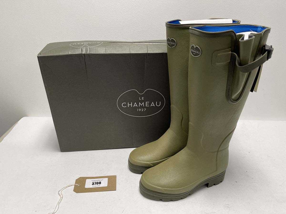 Lot 3708 - Le Chameau vierzonord wellington boots in...