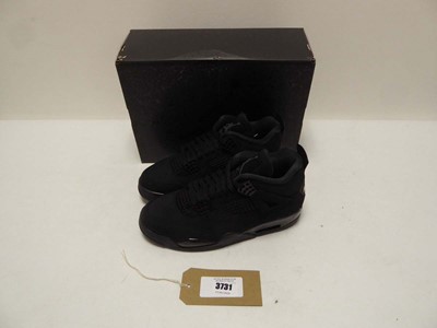 Lot 3731 - Nike air jordan 4 retro trainers in black size...