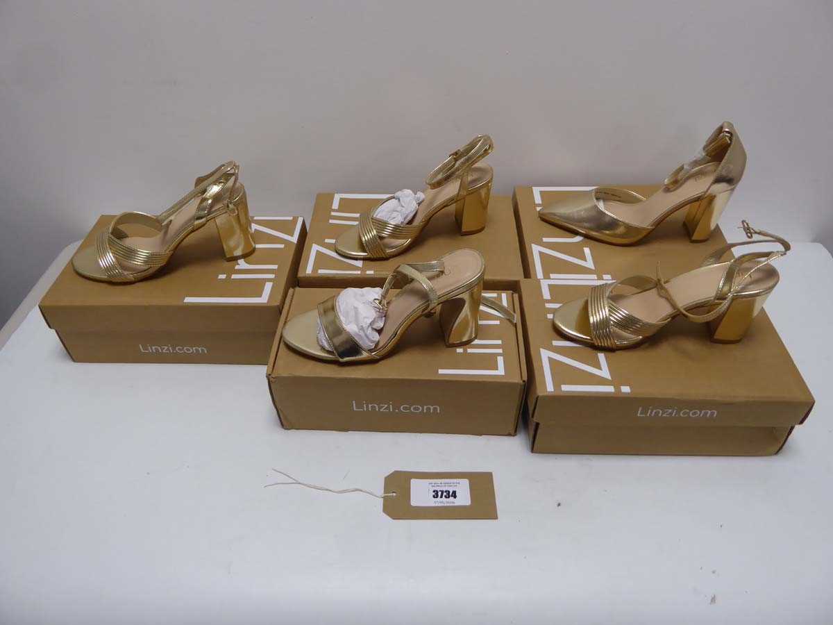Lot 3734 - 5x Boxed pairs of Linzi shoes in various and...