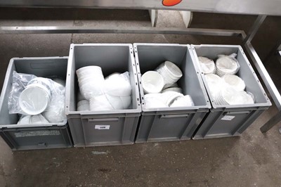 Lot 1120 - Four large plastic stacking crates containing...