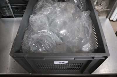 Lot 1086 - Plastic stacking crate containing glass water...