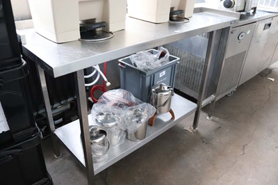 Lot 1161 - 145cm custom built preparation table with...