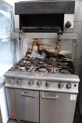 Lot 1199 - 90cm Gas six burner Falcon oven with two doors...