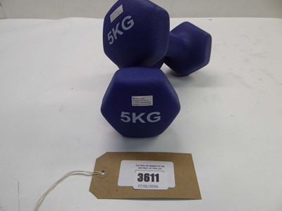 Lot 3611 - 2 5kg dumbbells