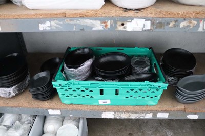 Lot 1271 - Shelf of black crockery, mostly oval dishes,...