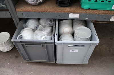 Lot 1272 - Plastic stacking crate containing small bowls...