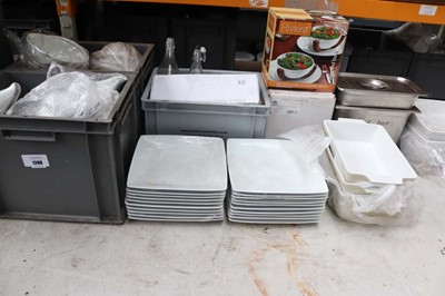 Lot 1286 - Table top of assorted white crockery to...