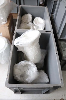 Lot 1284 - Two plastic stacking crates containing large...
