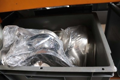 Lot 1301 - Two plastic stacking crates containing...