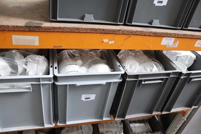 Lot 1302 - Four plastic stacking crates containing a...