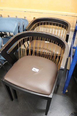 Lot 1405 - 4 wooden framed stacking dining chairs with...