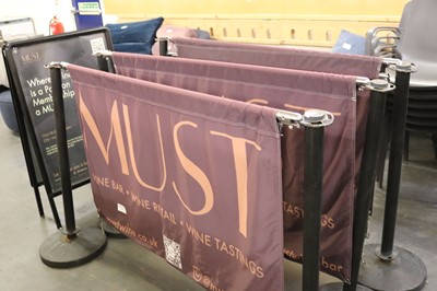 Lot 1414 - 3 MUST Wine Bar branded screens with 6...