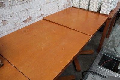 Lot 808 - Six assorted square top tables plus two low...
