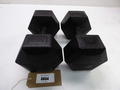 Lot 3654 - 2 5kg dumbbells