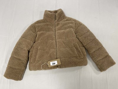 Lot 3494 - Barbour borg teddy coat in beige size 10...